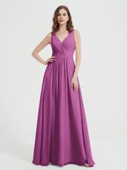 Dos Ouvert Mousseline Robes Avec Col En V Orchidee Grande Taille