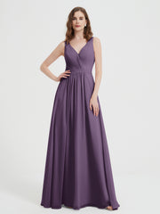 Dos Ouvert Mousseline Robes Avec Col En V Plum Grande Taille