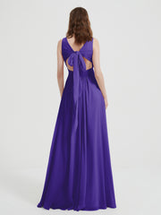 Dos Ouvert Mousseline Robes Avec Col En V Régence Grande Taille