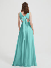 Dos Ouvert Mousseline Robes Avec Col En V Spa Grande Taille