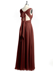 Dos Ouvert Mousseline Robes Avec Col En V terracotta