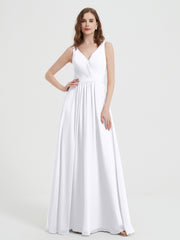 Dos Ouvert Mousseline Robes Avec Col En V Blanc Grande Taille