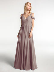 Robe Longue en Mousseline à Taille Empire à Col en V Profond Dusk Grande Taille