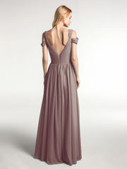 Robe Longue en Mousseline à Taille Empire à Col en V Profond Dusk Grande Taille
