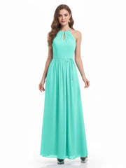Longue Licou Mousseline Robes Avec Dos Nu Spa Grande Taille