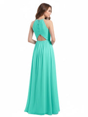 Longue Licou Mousseline Robes Avec Dos Nu Spa Grande Taille