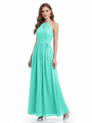 Longue Licou Mousseline Robes Avec Dos Nu Spa Grande Taille