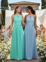 Longue Licou Mousseline Robes Avec Dos Nu Spa Grande Taille