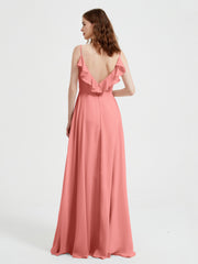Spaghetti Bretelles Col En V Robes Avec Fente Sunset Grande Taille