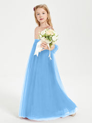 Robe Étincelante de Demoiselle d'Honneur Junior Top en Paillettes Bleu