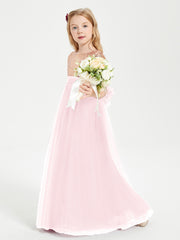 Robe Étincelante de Demoiselle d'Honneur Junior Top en Paillettes Rose Pâle