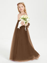 Robe Étincelante de Demoiselle d'Honneur Junior Top en Paillettes Brun