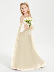 Robe Étincelante de Demoiselle d'Honneur Junior Top en Paillettes Champagne