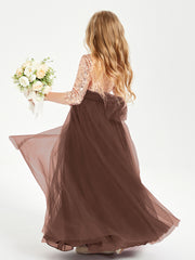 Robe Étincelante de Demoiselle d'Honneur Junior Top en Paillettes Chocolat