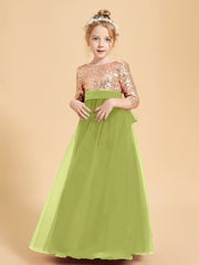Robe Étincelante de Demoiselle d'Honneur Junior Top en Paillettes Trèfle