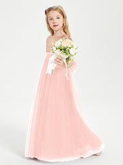 Robe Étincelante de Demoiselle d'Honneur Junior Top en Paillettes Corail