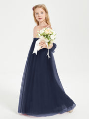 Robe Étincelante de Demoiselle d'Honneur Junior Top en Paillettes Bleu Marine
