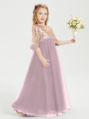 Robe Étincelante de Demoiselle d'Honneur Junior Top en Paillettes Dusk