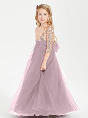 Robe Étincelante de Demoiselle d'Honneur Junior Top en Paillettes Dusk