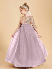 Robe Étincelante de Demoiselle d'Honneur Junior Top en Paillettes Dusk