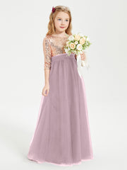 Robe Étincelante de Demoiselle d'Honneur Junior Top en Paillettes Dusk