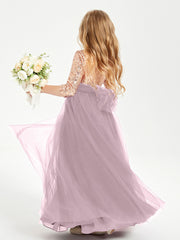 Robe Étincelante de Demoiselle d'Honneur Junior Top en Paillettes Dusk