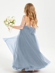 Robe Étincelante de Demoiselle d'Honneur Junior Top en Paillettes Bleu Poudré