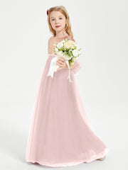 Robe Étincelante de Demoiselle d'Honneur Junior Top en Paillettes Rose Poudré