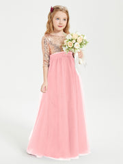 Robe Étincelante de Demoiselle d'Honneur Junior Top en Paillettes Flamant
