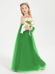 Robe Étincelante de Demoiselle d'Honneur Junior Top en Paillettes Vert