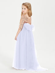 Robe Étincelante de Demoiselle d'Honneur Junior Top en Paillettes Lavande
