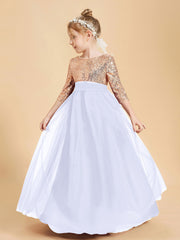 Robe Étincelante de Demoiselle d'Honneur Junior Top en Paillettes Lavande