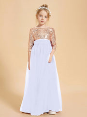 Robe Étincelante de Demoiselle d'Honneur Junior Top en Paillettes Lavande