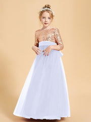 Robe Étincelante de Demoiselle d'Honneur Junior Top en Paillettes Lavande