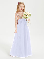 Robe Étincelante de Demoiselle d'Honneur Junior Top en Paillettes Lavande