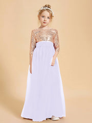 Robe Étincelante de Demoiselle d'Honneur Junior Top en Paillettes Lilas