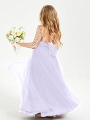 Robe Étincelante de Demoiselle d'Honneur Junior Top en Paillettes Lilas