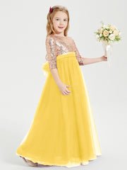 Robe Étincelante de Demoiselle d'Honneur Junior Top en Paillettes Souci
