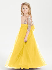 Robe Étincelante de Demoiselle d'Honneur Junior Top en Paillettes Souci