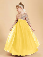 Robe Étincelante de Demoiselle d'Honneur Junior Top en Paillettes Souci