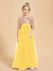 Robe Étincelante de Demoiselle d'Honneur Junior Top en Paillettes Souci