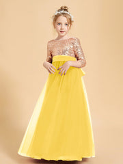Robe Étincelante de Demoiselle d'Honneur Junior Top en Paillettes Souci