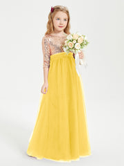 Robe Étincelante de Demoiselle d'Honneur Junior Top en Paillettes Souci