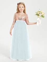 Robe Étincelante de Demoiselle d'Honneur Junior Top en Paillettes Brume