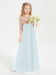 Robe Étincelante de Demoiselle d'Honneur Junior Top en Paillettes Brume