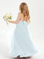 Robe Étincelante de Demoiselle d'Honneur Junior Top en Paillettes Brume