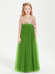 Robe Étincelante de Demoiselle d'Honneur Junior Top en Paillettes Mousse
