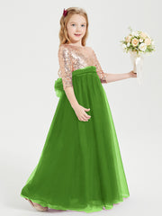 Robe Étincelante de Demoiselle d'Honneur Junior Top en Paillettes Mousse