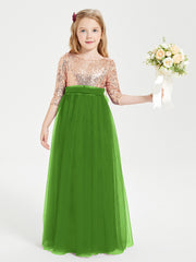 Robe Étincelante de Demoiselle d'Honneur Junior Top en Paillettes Mousse