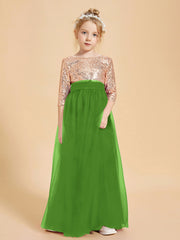 Robe Étincelante de Demoiselle d'Honneur Junior Top en Paillettes Mousse